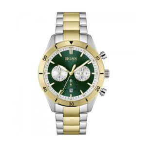 Hugo Boss Mens 1513872 Santiago Chronograph Green Dial Watch