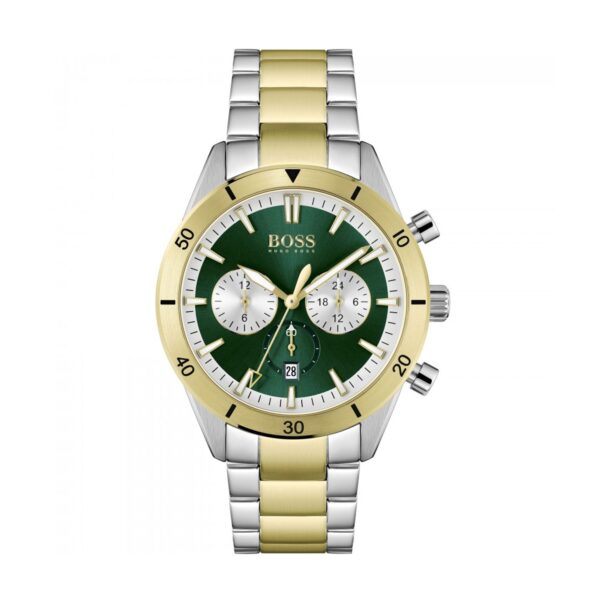 Hugo Boss Mens 1513872 Santiago Chronograph Green Dial Watch