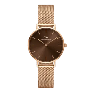 Daniel Wellington Ladies Rose Gold Petite Amber Watch Dw00100477