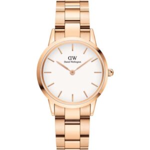 Daniel Wellington Ladies Rose Gold Iconinc Link Watch Dw00100211