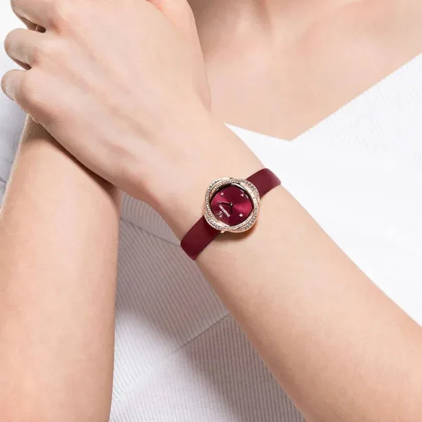 Swarovski kristallen bloem dameshorloge rood 5552780 - alternate view