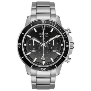 Bulova Marine Star Mens Black Watch 96b272