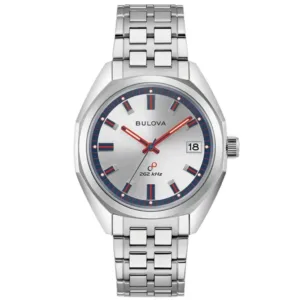 Bulova Jet Star Automatic Mens Silver Watch 96k112