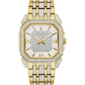 Bulova Crystal Mens White Watch 98a295