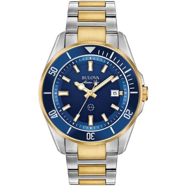 Bulova Marine Star Mens Two Tone Watch 98b334