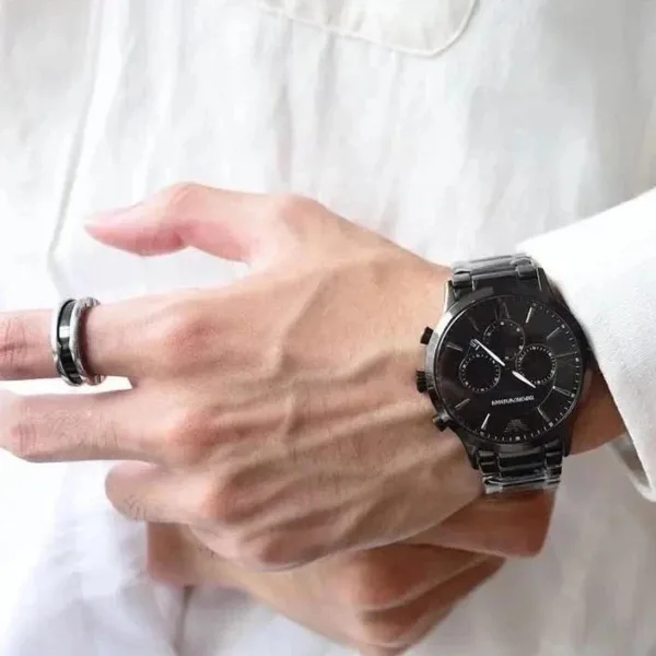 Emporio Armani Ar11242 Men S Chronograph Sport Mario Black Watch - alternate view