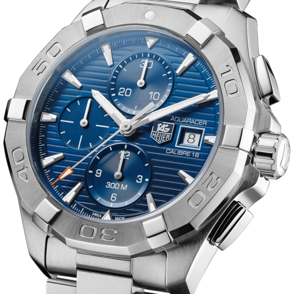 Tag Heuer Aquaracer Automatic Chronograph Blue Dial Silver Steel Strap Watch For Men Cay2112 Ba0927 - alternate view