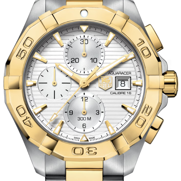 Tag Heuer Aquaracer Automatic White Dial Two Tone Steel Strap Watch For Men Cay2121 Bb0923