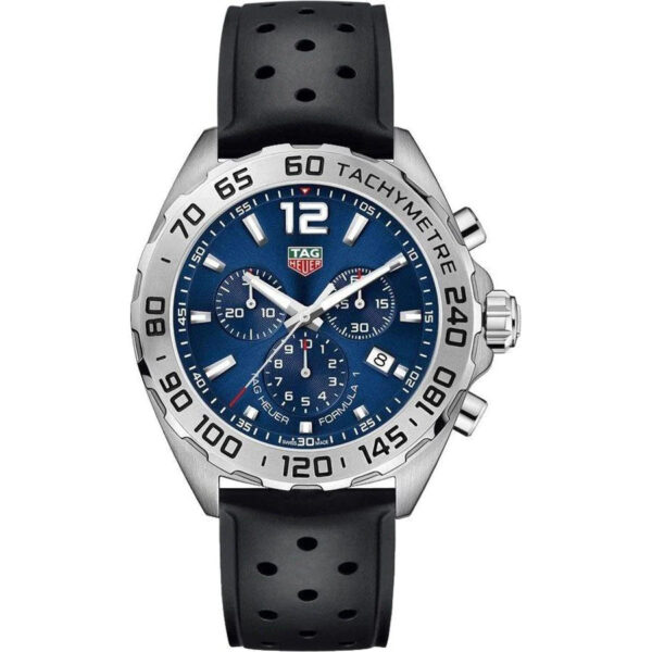 Tag Heuer Formula 1 Chronograph Blue Dial Black Rubber Strap Watch For Men Caz101k Ft8024 - alternate view