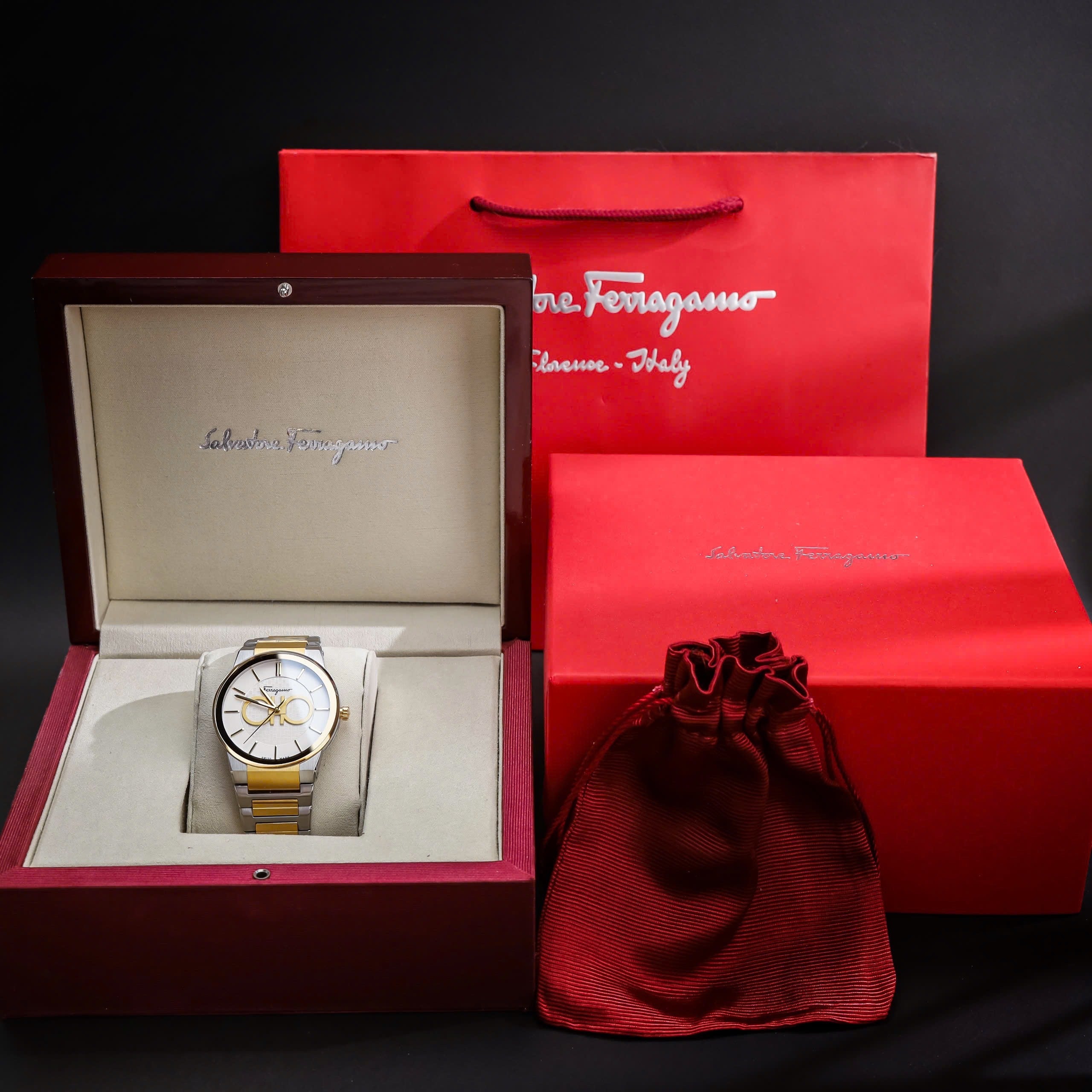 Salvatore Ferragamo Sapphire Silver Dial Two Tone Steel Strap Watch For Men Sfhp00520 - Image 3