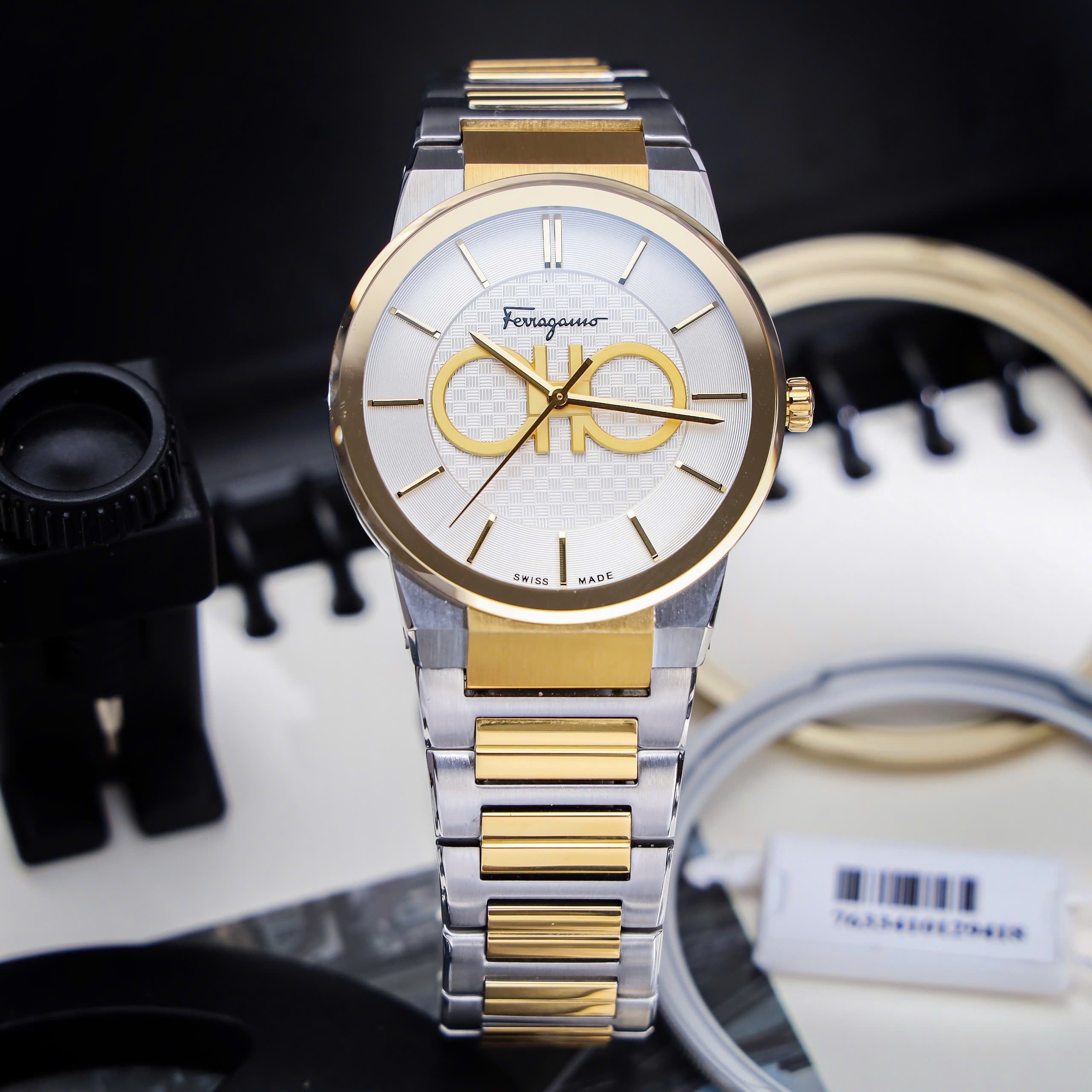 Salvatore Ferragamo Sapphire Silver Dial Two Tone Steel Strap Watch For Men Sfhp00520 - Image 4