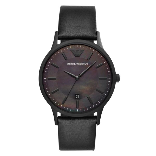 Emporio Armani Mens Ar11276 Black Stainless Steel And Leather Watch