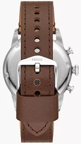 Fossil Sport Tourer Chronograph Brown Leather Strap Cream Dial Men S Watch Fs6042 - Image 3