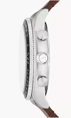 Fossil Sport Tourer Chronograph Brown Leather Strap Cream Dial Men S Watch Fs6042 - Image 4