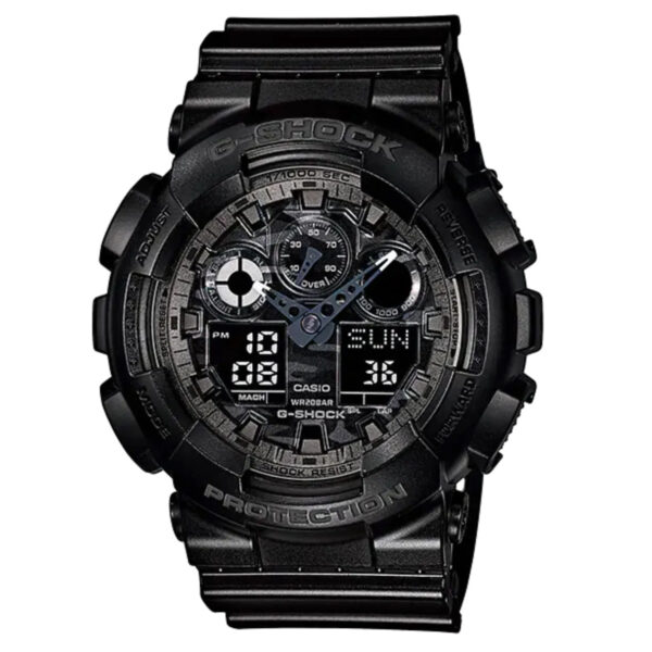 Casio G Shock Watch Mens Black Camo Ga 100cf 1adr