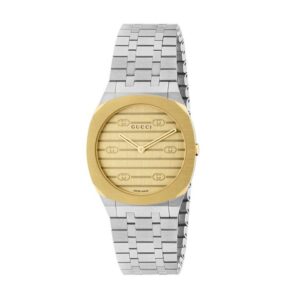 Gucci 25h 18ct Yellow Gold Plated Ladies Watch