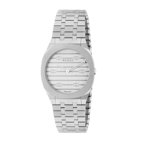 Gucci 25h Silver Ladies Watch Ya163501