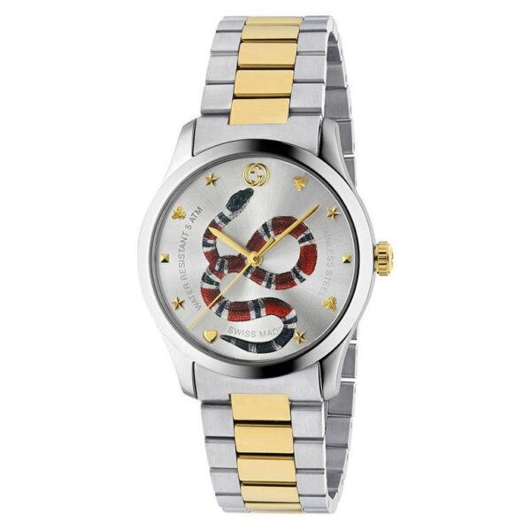 Gucci G Timeless Snake Steel And Gold Pvd Mens Watch Ya1264075