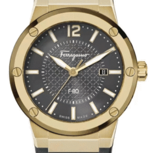 Salvatore Ferragamo F 80 Classic Black Dial Black Rubber Strap Watch For Men Sfhy01621