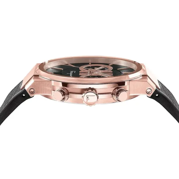 Salvatore Ferragamo Sapphire Chrono Horloge met zwarte wijzerplaat en zwarte rubberen band voor heren Sfme00721 - alternate view