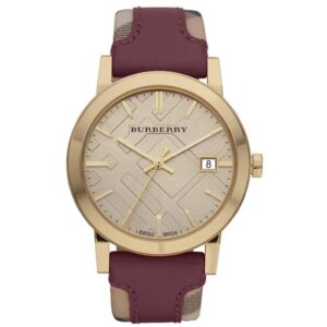 Burberry Ladies Watch The City Check Champagne Bu9017
