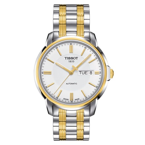 Montre Tissot pour homme automatique III T Classic 39 mm argent et or T0654302203100