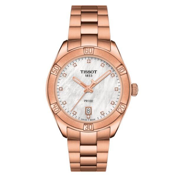Tissot Ladies Watch Pr 100 Classic 36mm White Rose Gold T1019103311600