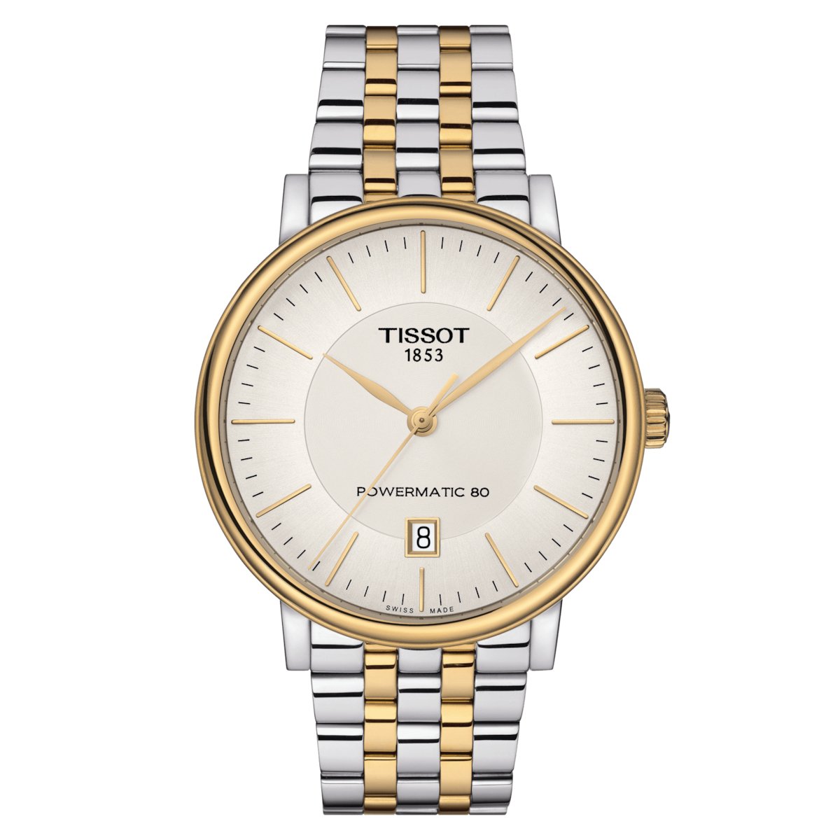 Tissot Mens Watch Carson Auto T Classic 40mm Silver Gold T1224072203100