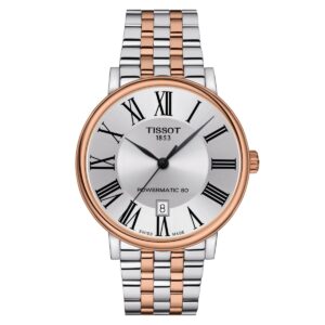 Tissot Mens Watch Carson Auto Powermatic 80 Premium 40mm Steel Rose T1224072203300