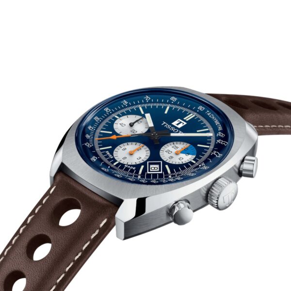 Tissot Mens Watch T Heritage 1973 Chronograph 43mm Blue Brown T1244271604100 - alternate view