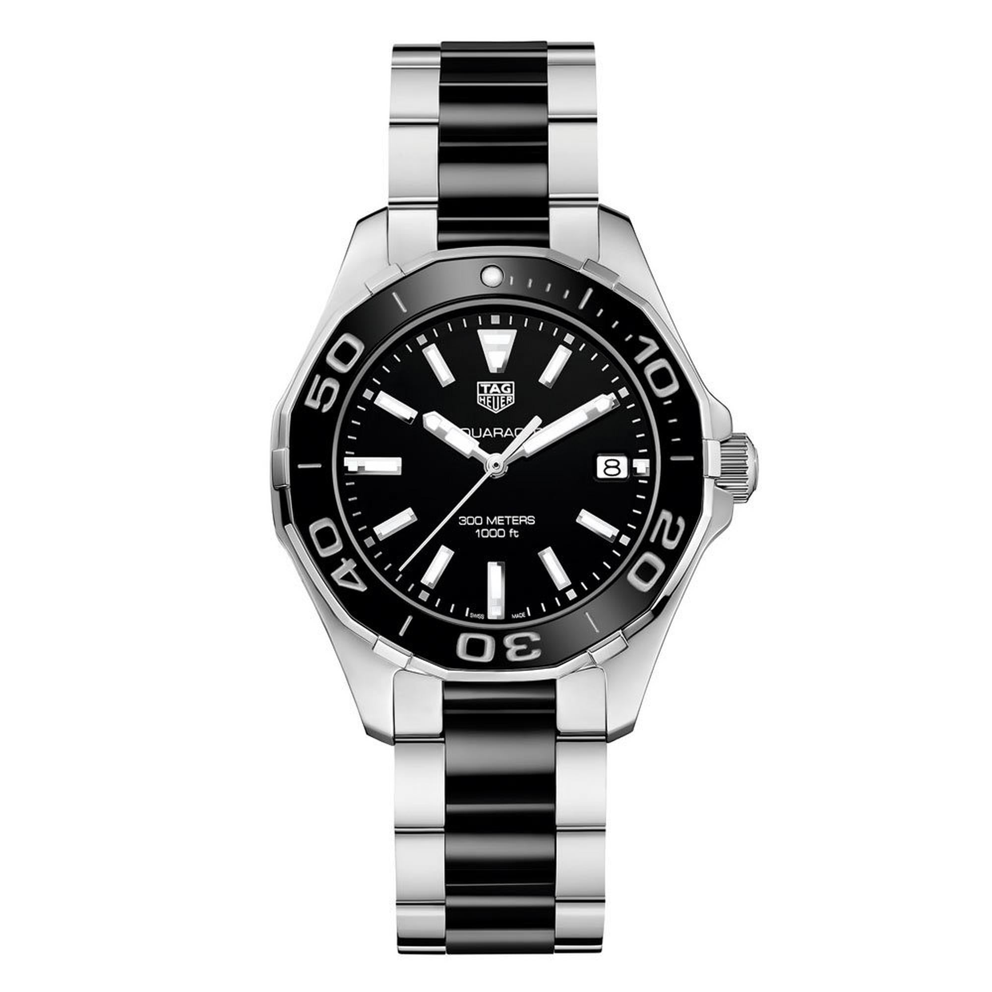 Tag Heuer Aquaracer Stainless Steel And Black Ceramic Ladies Watch