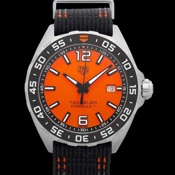 Tag Heuer Formula 1 Quartz Orange Dial Black Nylon Strap Watch For Men Waz101a Fc8305 - alternate view