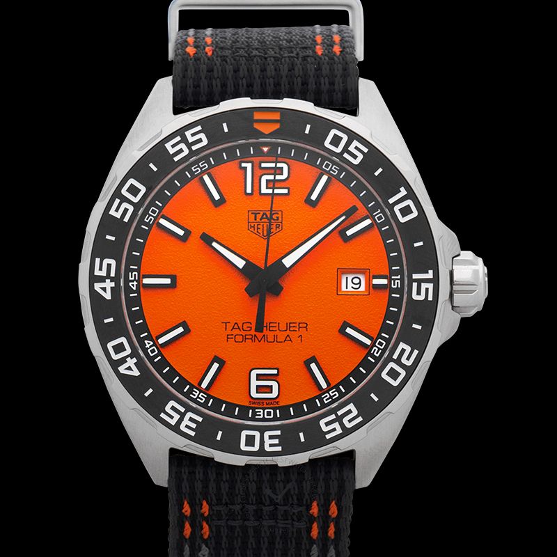 Tag Heuer Formula 1 Quartz Orange Dial Black Nylon Strap Watch For Men Waz101a Fc8305 - Image 2