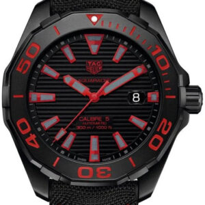 Tag Heuer Aquaracer Caliber 5 Black Dial Black Nylon Strap Watch For Men Way208a Fc6381