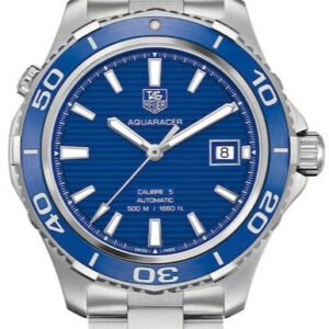 Tag Heuer Aquaracer Calibre 5 Automatic Blue Dial Silver Steel Strap Watch For Men Wak2111 Ba0830