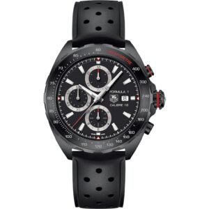 Tag Heuer Formula 1 Chronograph 43mm Automatic Mens Watch Stainless Steel Case With Black Rubber Strap Grey Dial