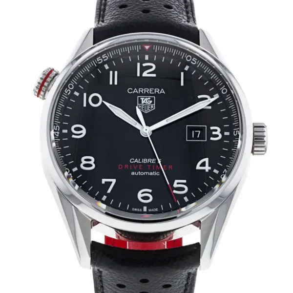 Tag Heuer Heuer Black Stainless Steel Carrera Drive Time Watch For Men War2a10 Fc6337 - alternate view