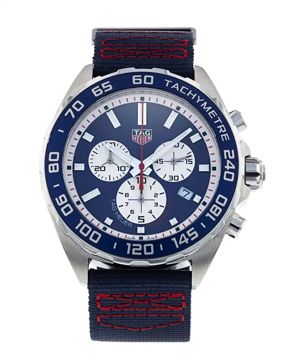 Tag Heuer Formula 1 Redbull Edition Chronograph Blue Dial Blue Nato Strap Watch For Men Caz1018 Fc8213 - Image 3