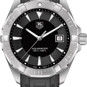 Tag Heuer Aquaracer Caliber 5 Automatic Black Dial Black Rubber Strap Watch For Men Way2113 Ft8021