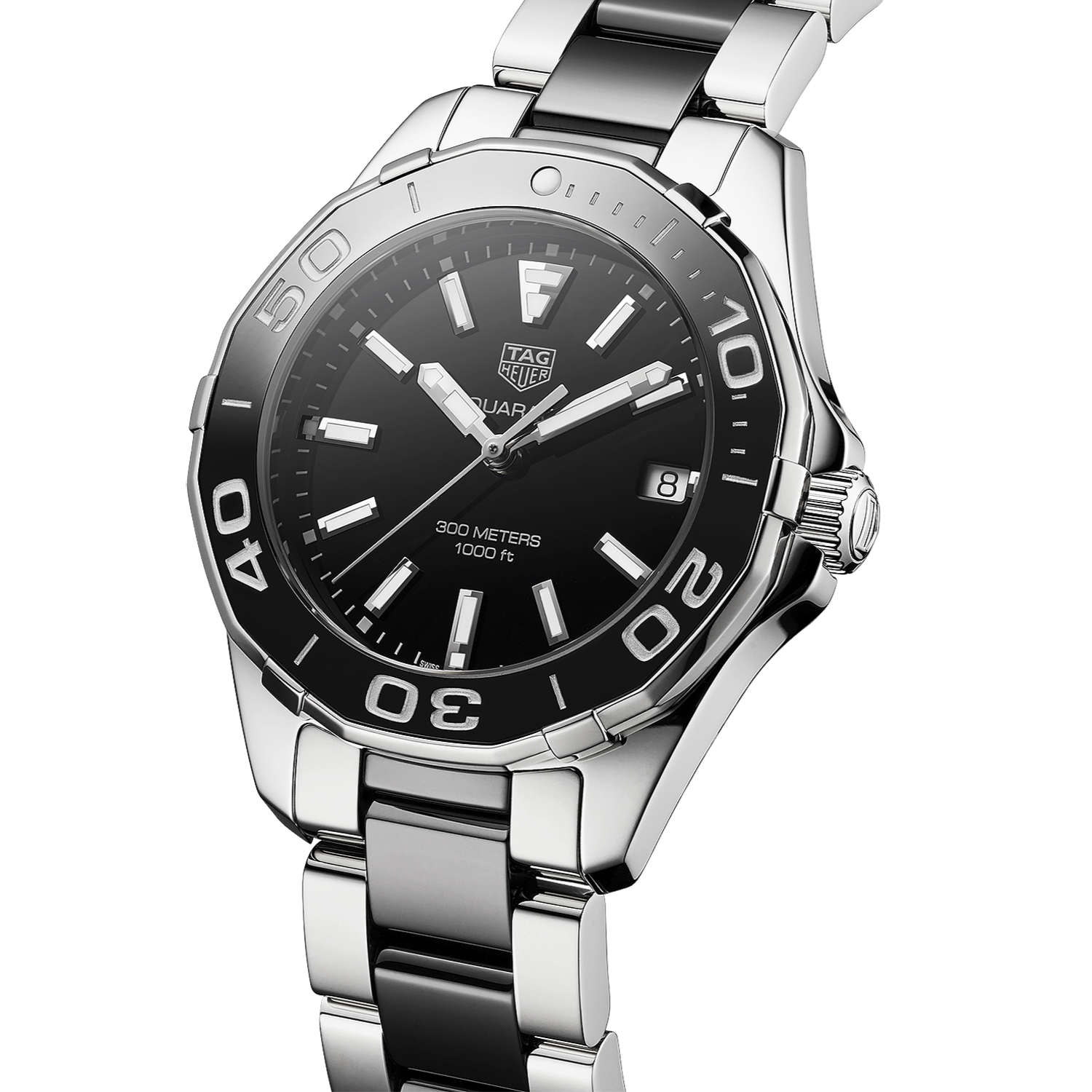 Tag Heuer Aquaracer Stainless Steel And Black Ceramic Ladies Watch - Image 6