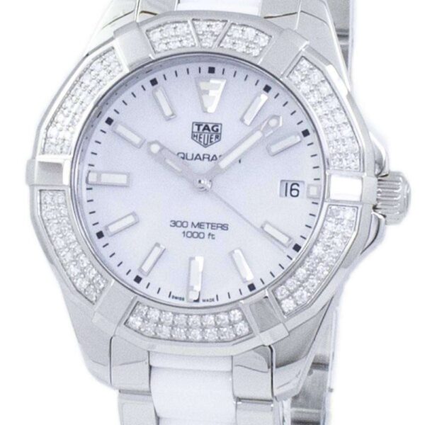 Tag Heuer Aquaracer Diamonds White Dial Two Tone Steel Strap Watch For Women Way131f Ba0914 - alternate view