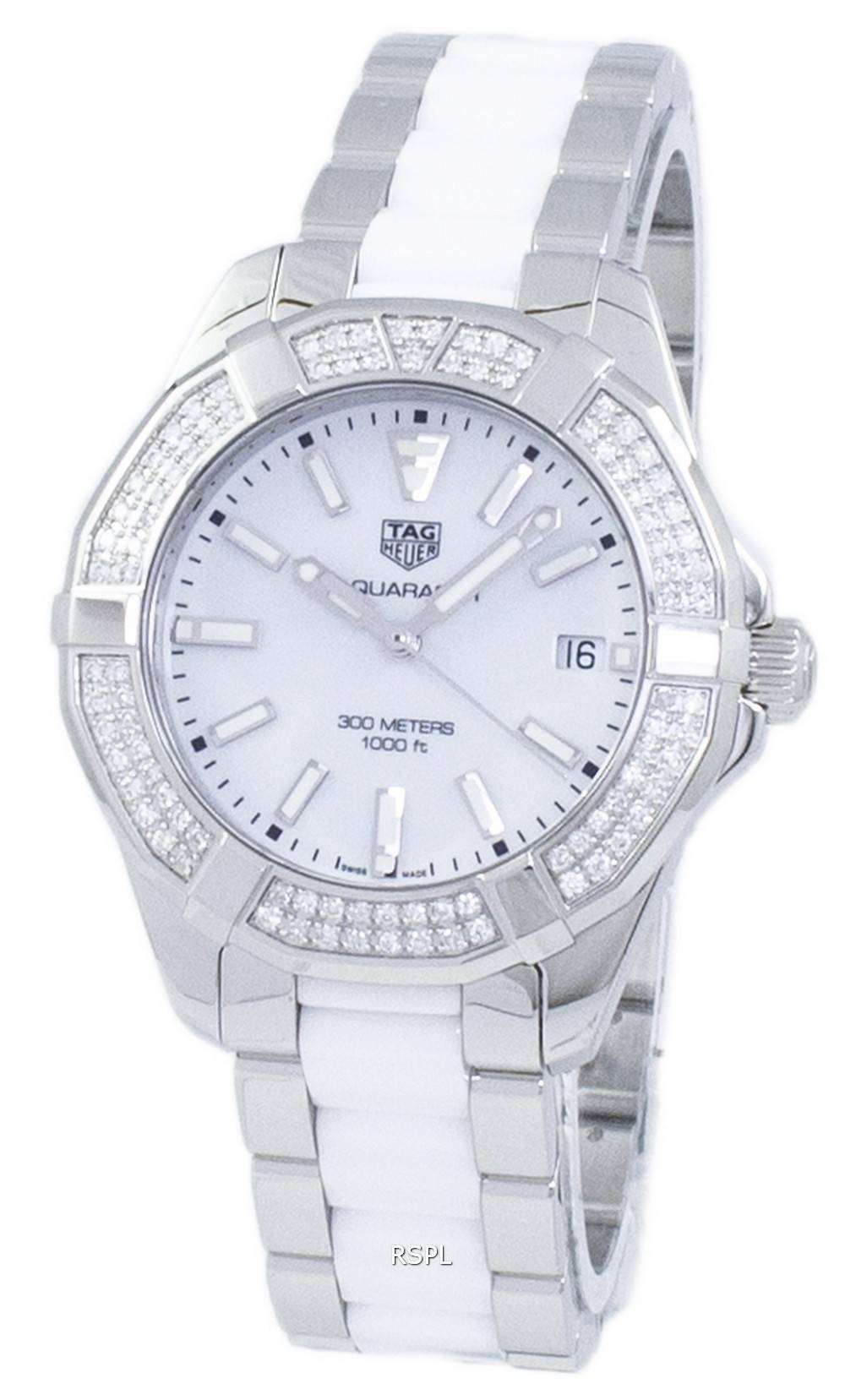 Tag Heuer Aquaracer Diamonds White Dial Two Tone Steel Strap Watch For Women Way131f Ba0914 - Image 2