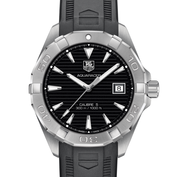 Tag Heuer Aquaracer Automatic Caliber 5 Black Dial Black Rubber Strap Watch For Men Way2110 Ft8021 - alternate view