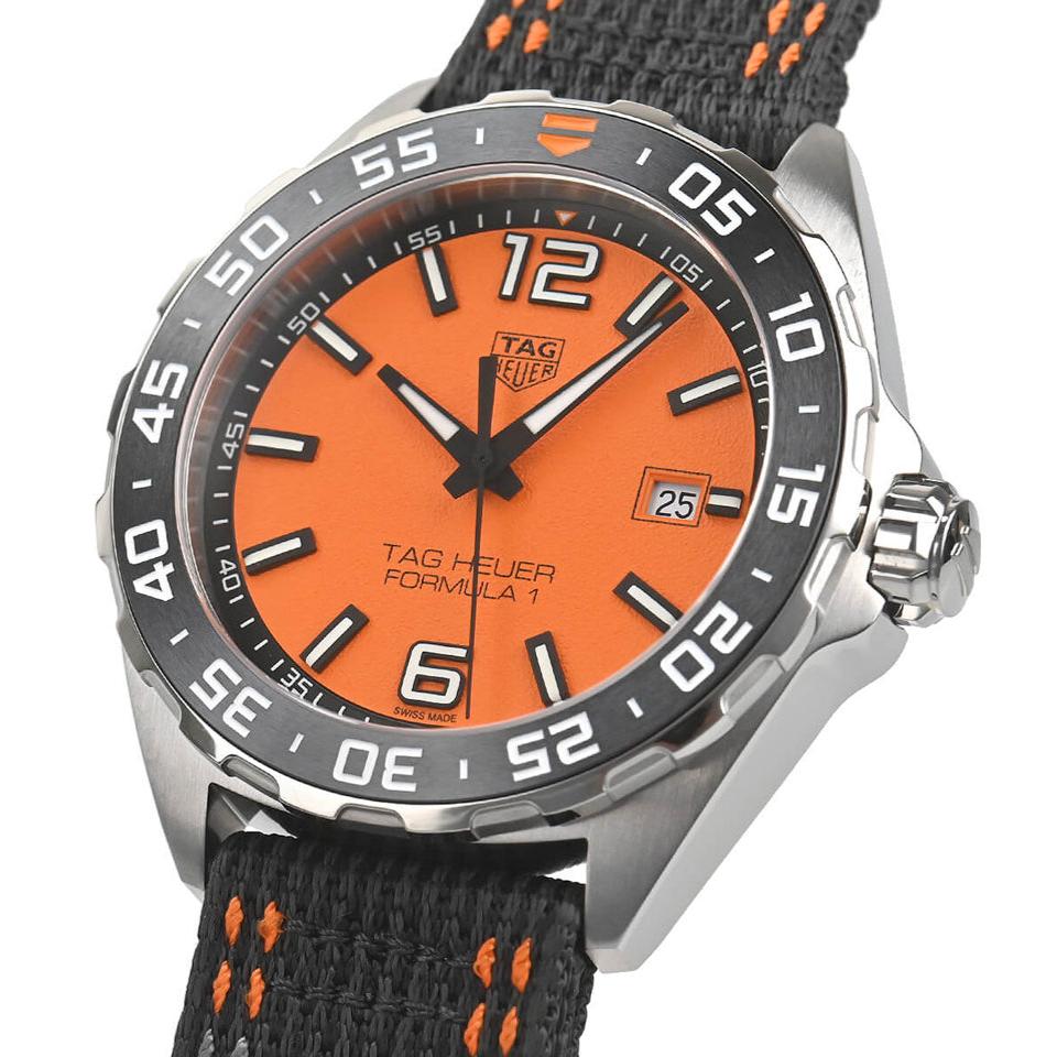 Tag Heuer Formula 1 Quartz Orange Dial Black Nylon Strap Watch For Men Waz101a Fc8305 - Image 5