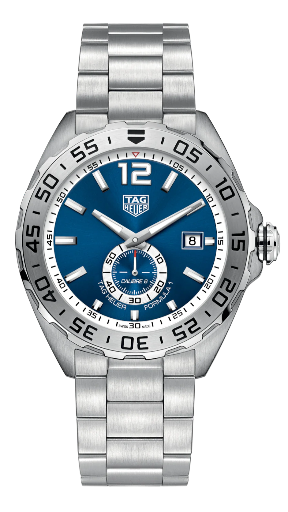 Tag Heuer Formula 1 Calibre 6 Automatic Blue Dial Silver Steel Strap Watch For Men Waz2014 Ba0842