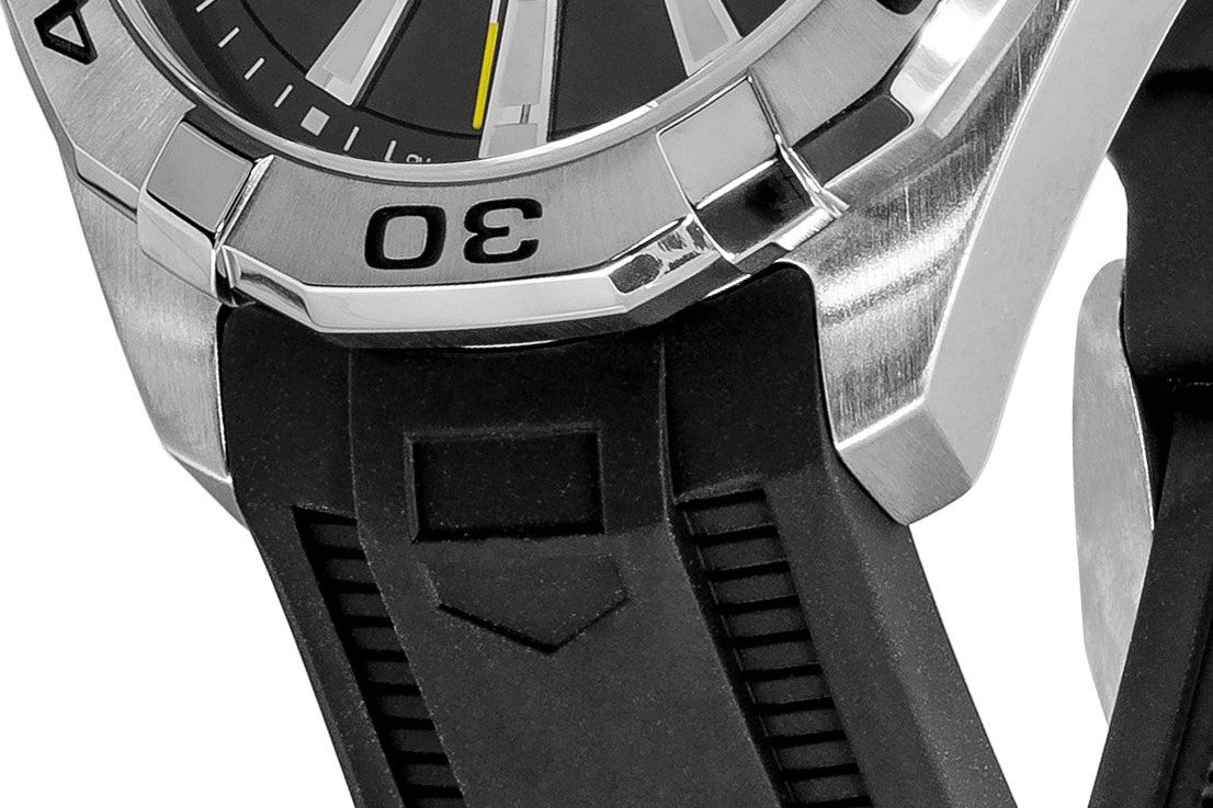 Tag Heuer Aquaracer Quartz Black Dial Black Rubber Strap Watch For Men Wbd1110 Ft8021 - Image 5
