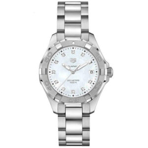 Tag Heuer Aquaracer Diamonds Mother Of Pearl Dial Silver Steel Strap Watch For Women Wbd131b Ba0748