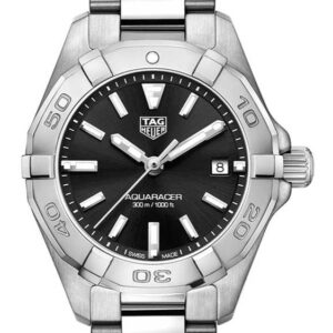 Tag Heuer Aquaracer Quartz Black Dial Silver Steel Strap Watch For Women Wbd1410 Ba0741