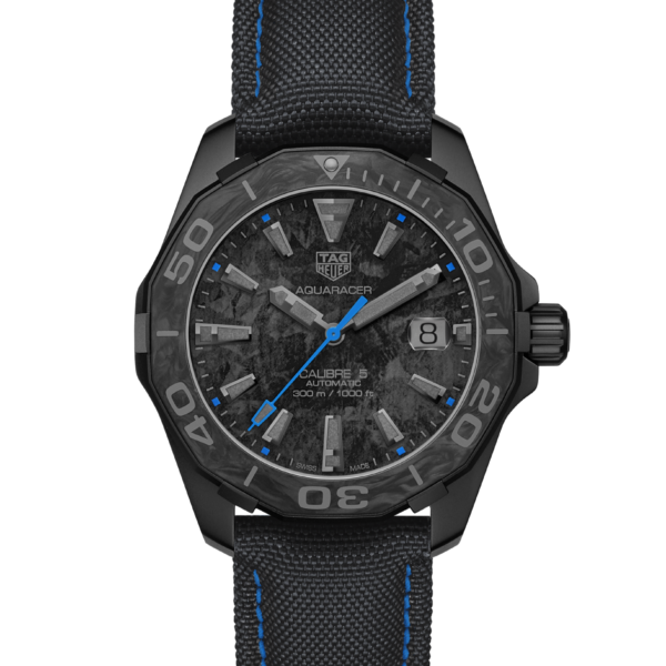 Tag Heuer Aquaracer Calibre 5 Black Nylon Strap Carbon Dial Watch For Men Wbd218c Fc6447 - alternate view