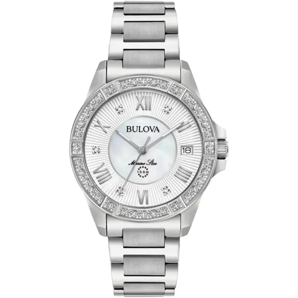 Bulova Marine Star Ladies Silver Watch 96r232